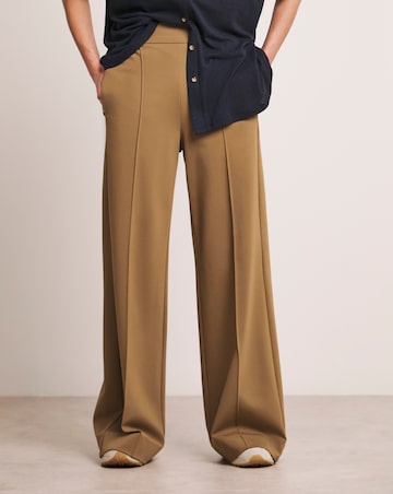 Anthology Camel Ponte Pull On Wide Leg Trouser