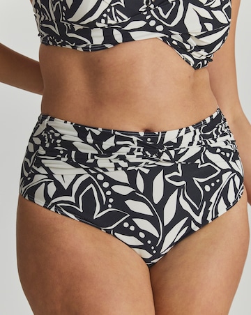 MAGISCULPT Medium Control Floral Twist Front High Waist Bikini Bottoms