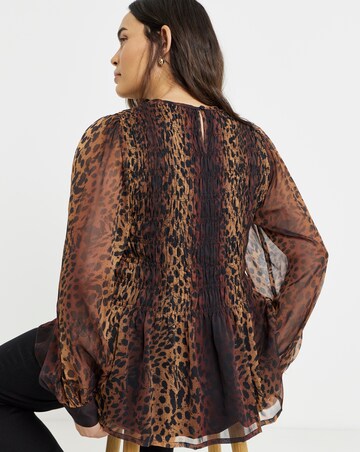 Puff Sleeve Shirred Top