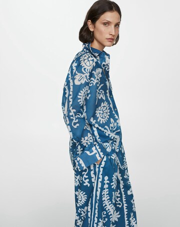Mango Nemo Floral Print Cotton Shirt