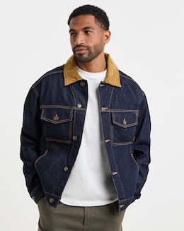 Timberland Cord Collar Denim Jacket - Blue