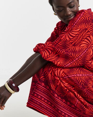 Printed Linen A Line Skirt