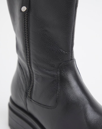 Breener Leather Outside Zip Chunky Ankle Boots - Extra Wide Fit (EEE)