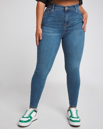 Chloe Mid Blue High Waist Distressed Skinny Jeans