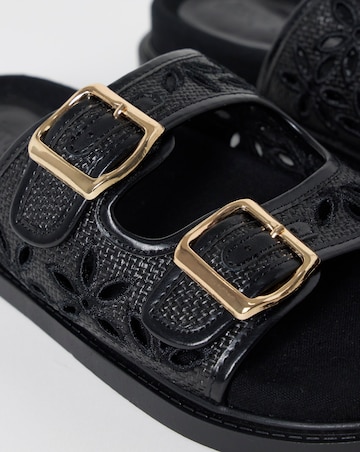 Augusta Cut Out Detail Footbed Sandals - Extra Wide Fit (EEE)