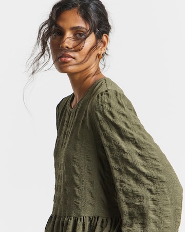 Simply Be Khaki Textured Pocket Midi Dress