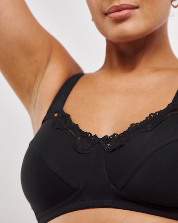 Pretty Secrets (2 Pack) Full Cup Non Wired Bras (B-G) Black/Black