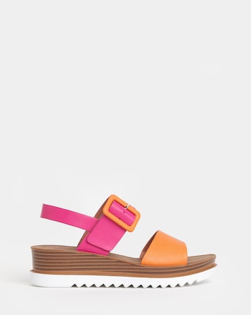Heavenly Feet Colour Block Wedge Sandals - Wide Fit (E)