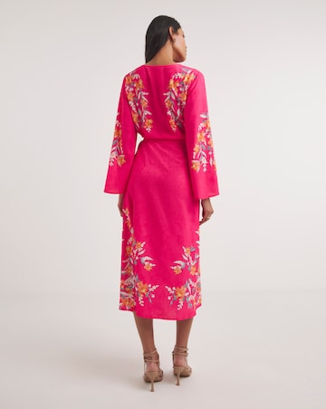 Raishma Studio Floral Print Tie-Front Midi Dress