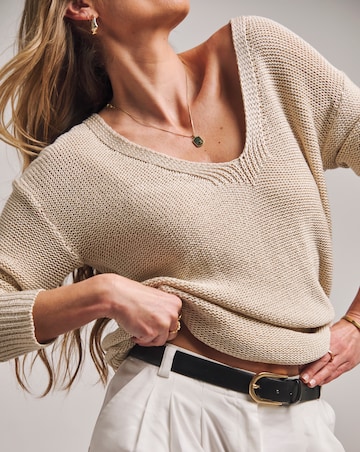 Anthology V Neck Tape Yarn Longline Jumper