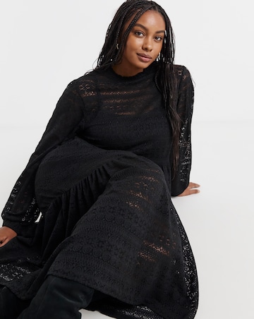 Black Lace Midi Dress