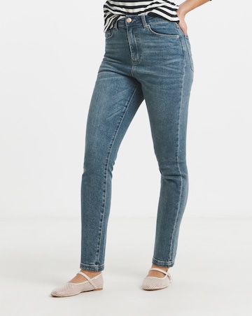 Soft Blue Slim Mom Jeans