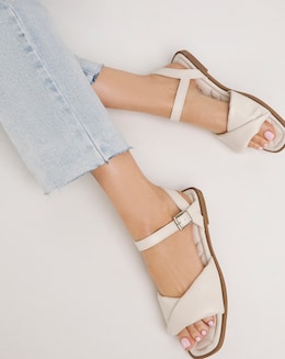 Simply Be Bibi Soft Padded Ankle Strap Sandals - Wide Fit (E)
