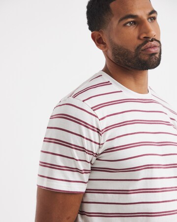 Cotton Yarn Dye Stripe Crew Neck T-Shirt Long