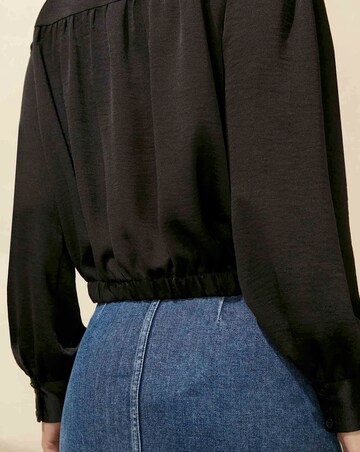 Ro&Zo Satin Tie Front Shirt