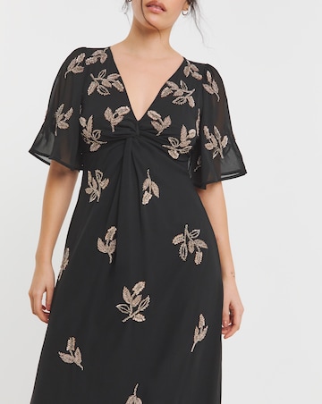 Maya Deluxe Twist Front Embellished Maxi Dress