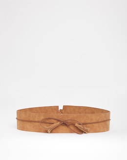 Tan Tassle Tie Waist Belt