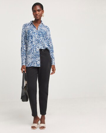 Womens Dipped Back Shirt - Blue Print