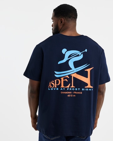 Jack & Jones Aspen Back Graphic T-Shirt - Navy