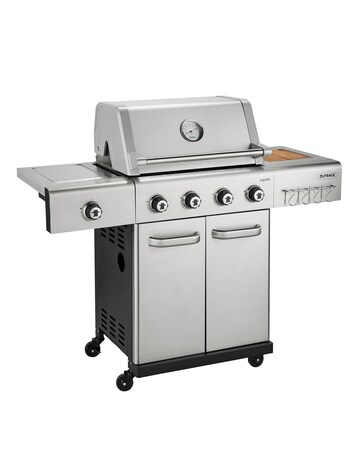 Outback Jupiter 4 Burner Stainless Steel Hybrid BBQ with Chopping Board