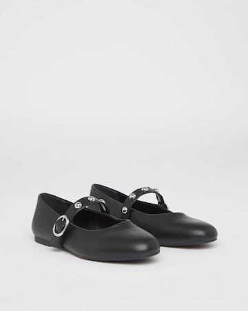 Optimism Studded Mary Jane Ballerina Shoes - Extra Wide Fit (EEE)