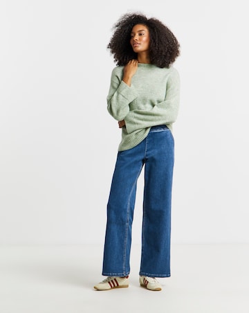 Mid Wash Cosy Weekender Wide Leg Jegging