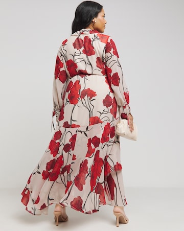 Joanna Hope Maxi Ruffle Wrap Dress