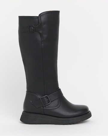 Heavenly Feet Rubymae Knee High Boots Curvy Calf Wide Fit