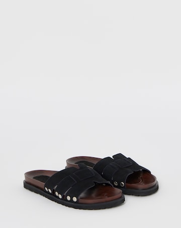 Hawthorne Suede Wood Effect Footbed Sandals - Extra Wide Fit (EEE)