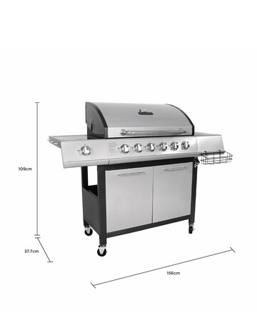 Charles Bentley 6 Burner Gas BBQ with Side Burner