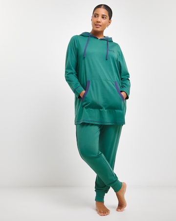 Joe Browns Christmas Longline Hoodie Dark Green