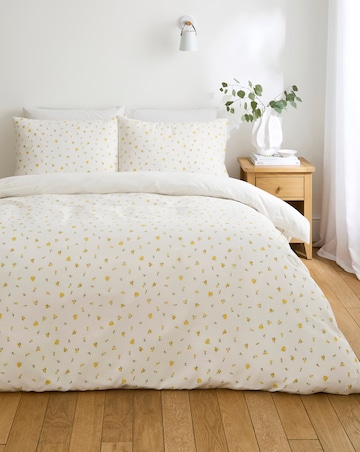 Daisy Floral Textured Cotton Duvet Cover Set