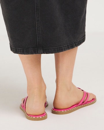 Poppy Two Strap Toe Post Classic Flat Sandals Extra Wide EEE Fit Simply Comfort