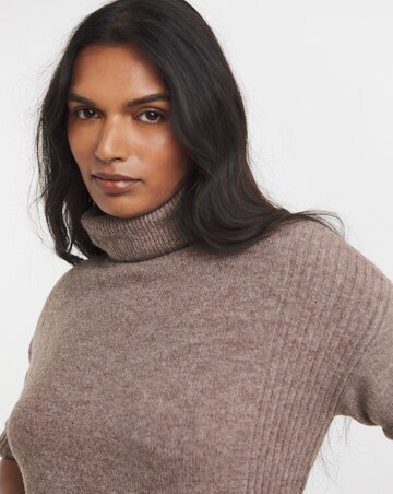 Cosy Yarn Mocha Roll Neck Tunic