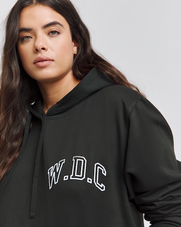 Black Washington Back Print Hoodie
