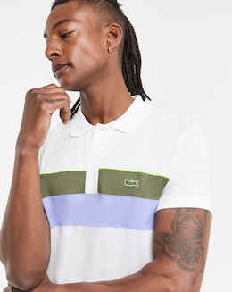 Lacoste Short Sleeve Stripe Polo - Off White