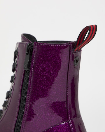 Heavenly Feet Justina Lace Up Chunky Boot Ex Wide Fit