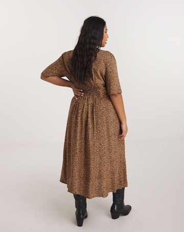 Nobody's Child Alexa Shirring V Neck Midi Dress