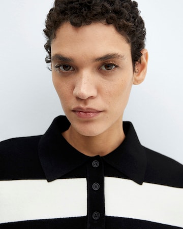 Mango Striped Polo - Neck Sweater