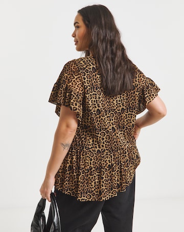 Simply Be Leopard Print Asymetric Top
