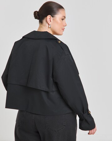 Simply Be Black Cropped Trench