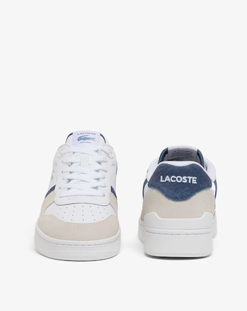 Lacoste T-Clip Set Leather Trainer - White/Dark Blue