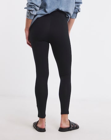 2 Pack Black Cotton Rich High Waisted Leggings