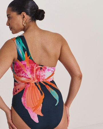 Magisculpt Statement Floral Print One Shoulder Swimsuit
