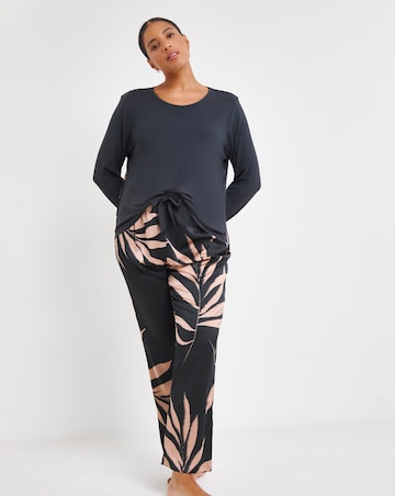 Figleaves Stretch Satin And Jersey Pyjama Set