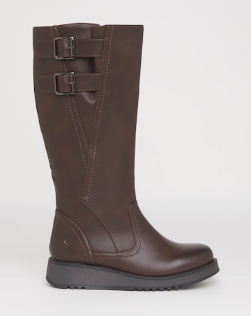 Heavenly Feet Bernice Knee High Boots Curvy Calf Ex Wide Fit