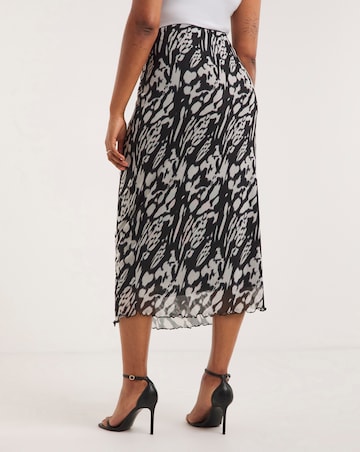 Tie Dye Mesh Overlay Midi Skirt
