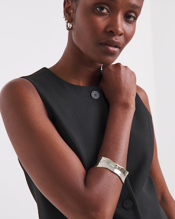 Black Longline Tailored Waistcoat