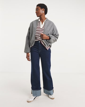 Burgundy Stripe Collared Rugby Top