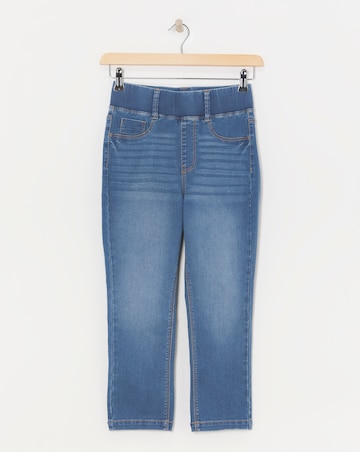 Simply Be Mid Blue Skinny Cropped Jeggings